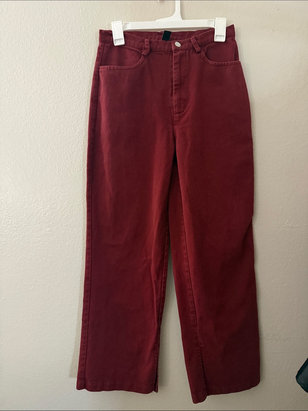 Cider Straight Leg Jeans in Deep Wine Red